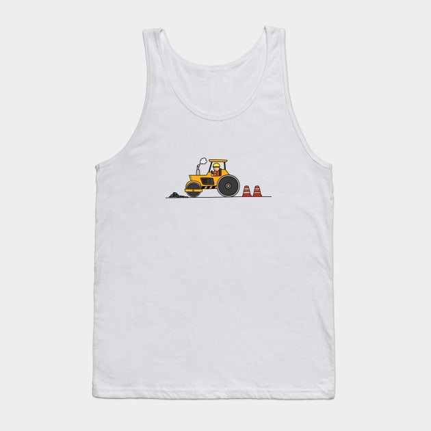 Kids drawing construction set of road roller machine Tank Top by wordspotrayal